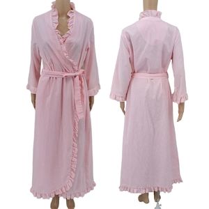 Pink Ruffled Women's Robe Vintage